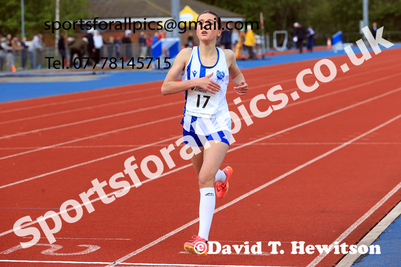 1500 metres, 2026 North Eastern Track and Field Champs, Shildon, County Durham. Photo: David T. Hewitson/Sports for All Pics